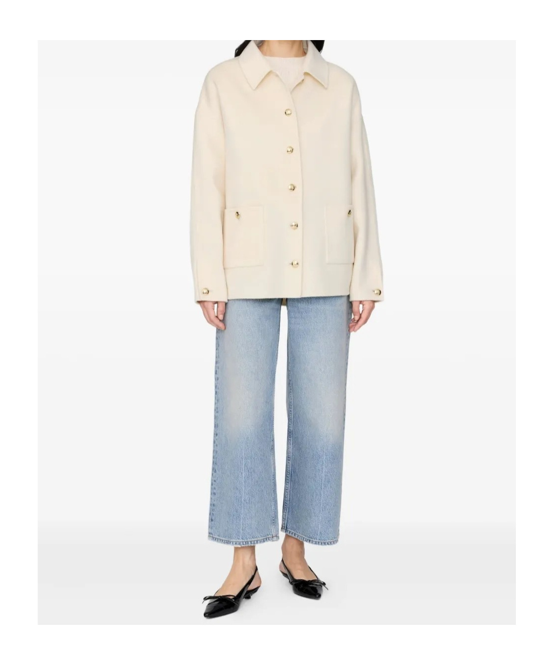 Anine Bing Long Sleeve Jacket In White