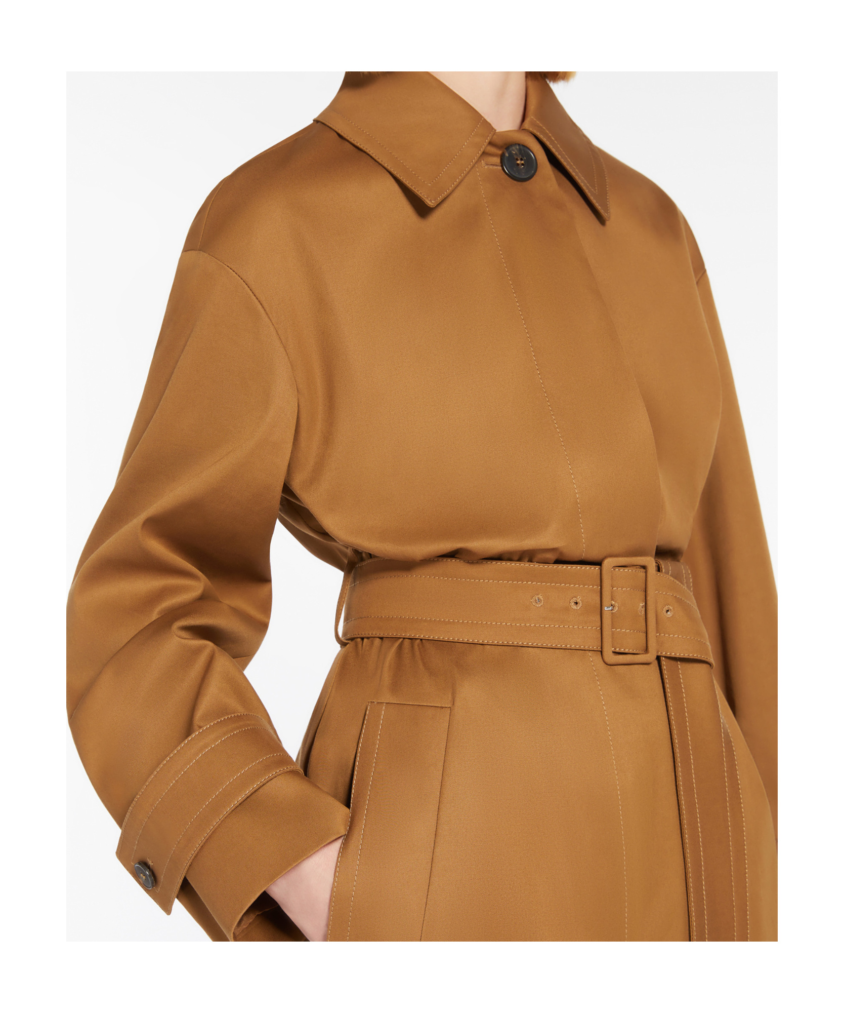 Max Mara Long-sleeved Windbreaker In Brown