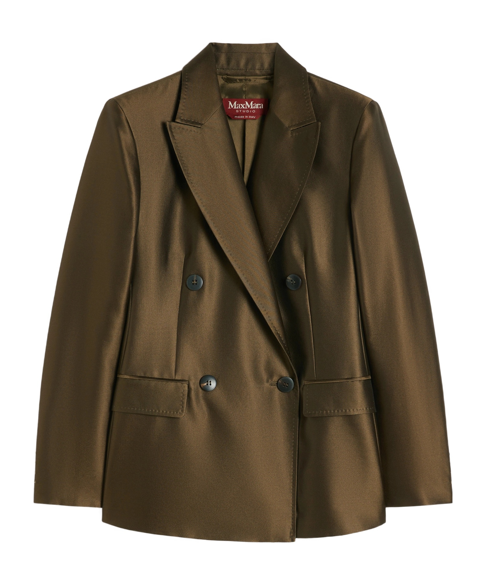 Max Mara Double-breasted Suit Jacket In Green