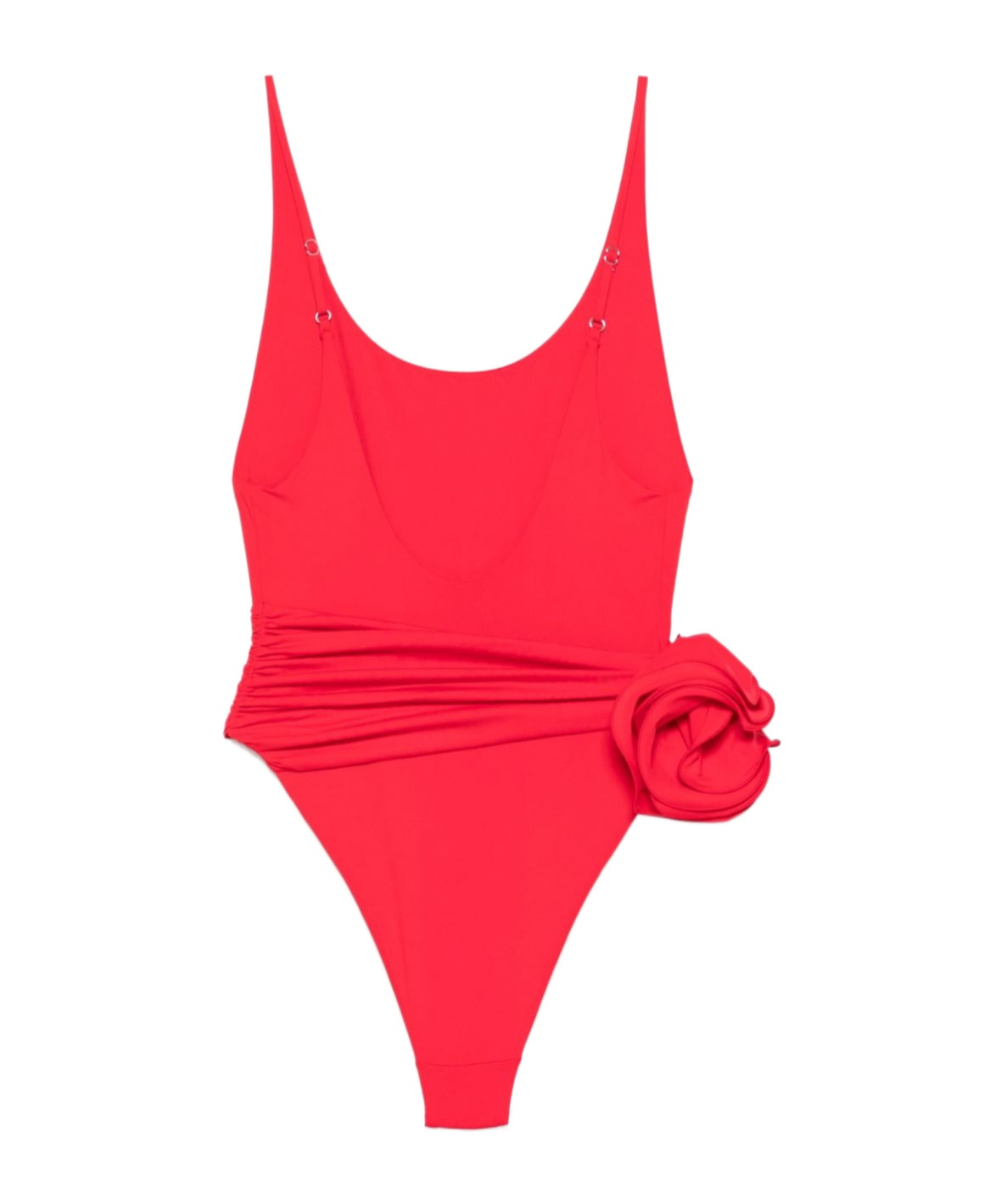 Magda Butrym Floral-appliqué Swimsuit In Red