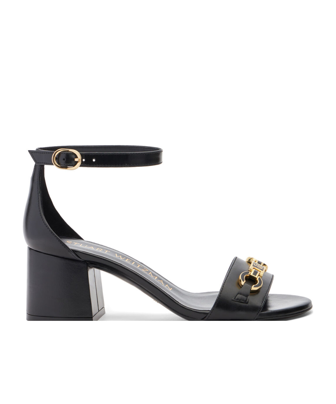 Stuart Weitzman Sw Signature 70mm Leather Sandal In Black