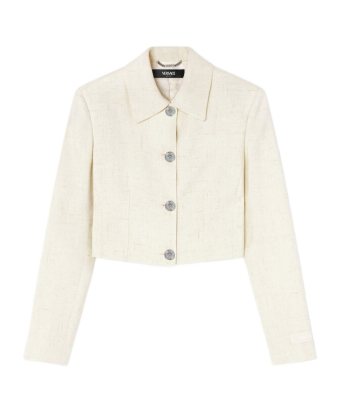 Versace Medusa Head Cropped Jacket In White