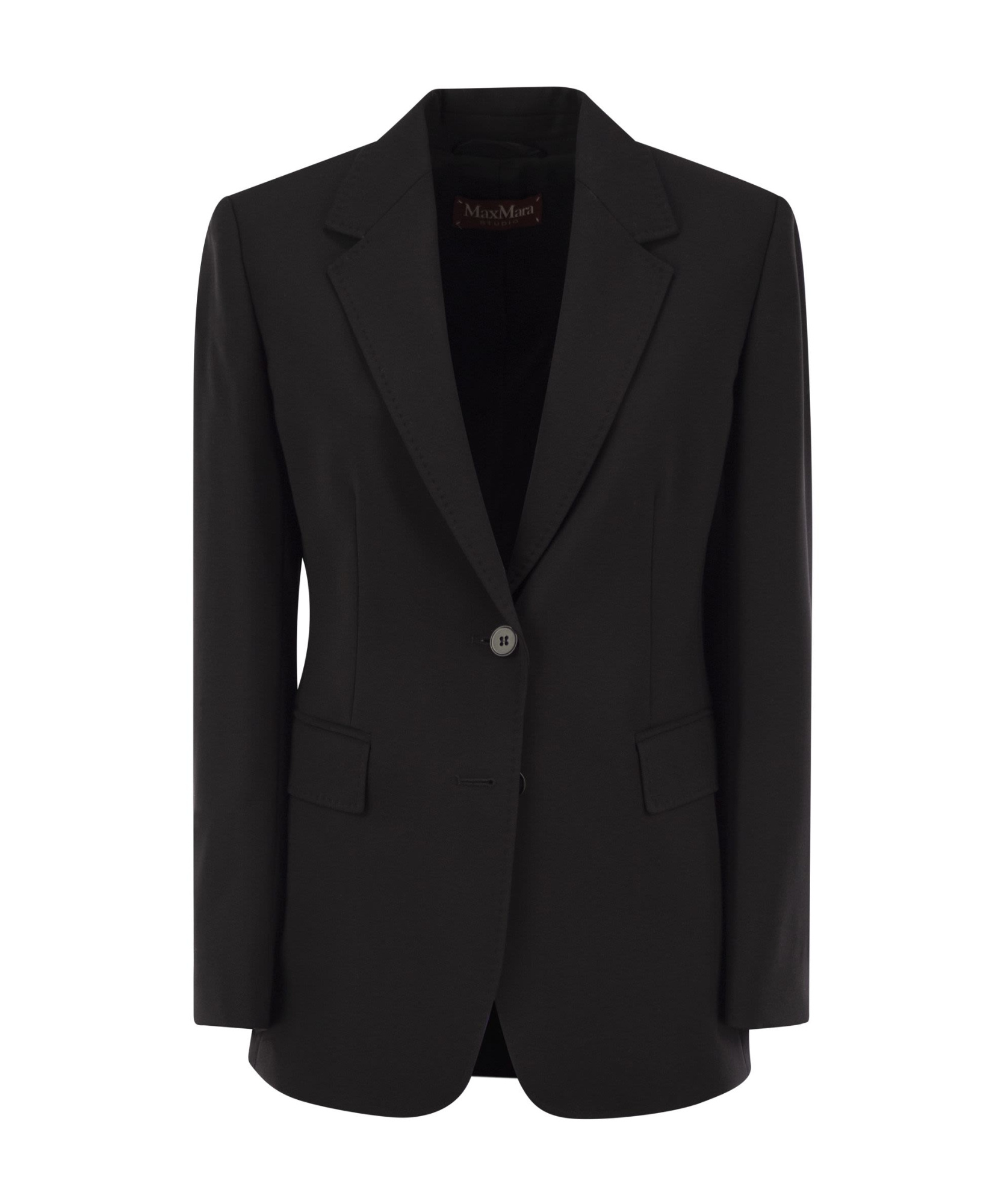 Max Mara Long-sleeved Suit Coat In Black