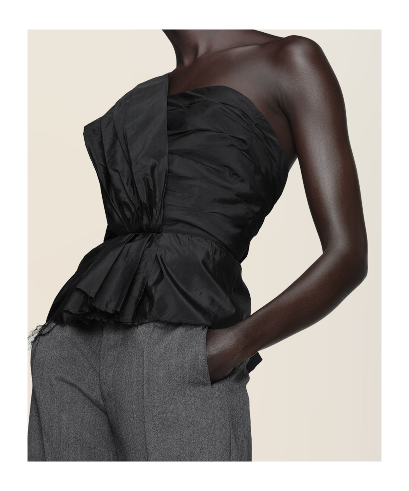 Maison Margiela Asymmetric Draped Top Woman Black In Black