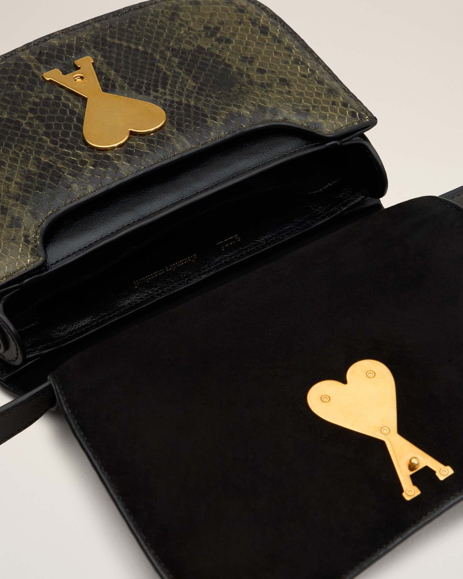 Shop Ami Alexandre Mattiussi Logo Shoulder Bag In Black