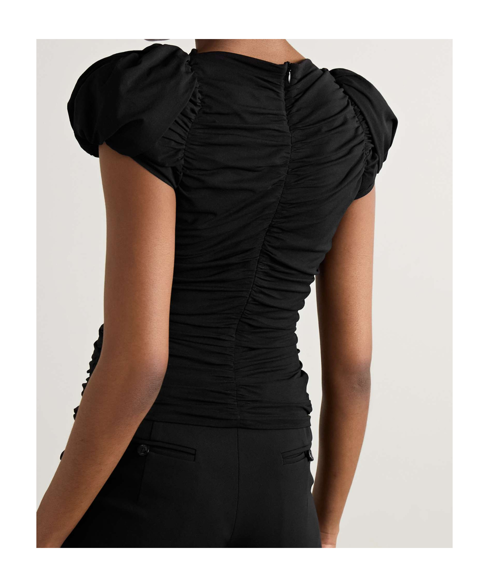 Shop Magda Butrym Ruched Puff-sleeve Blouse