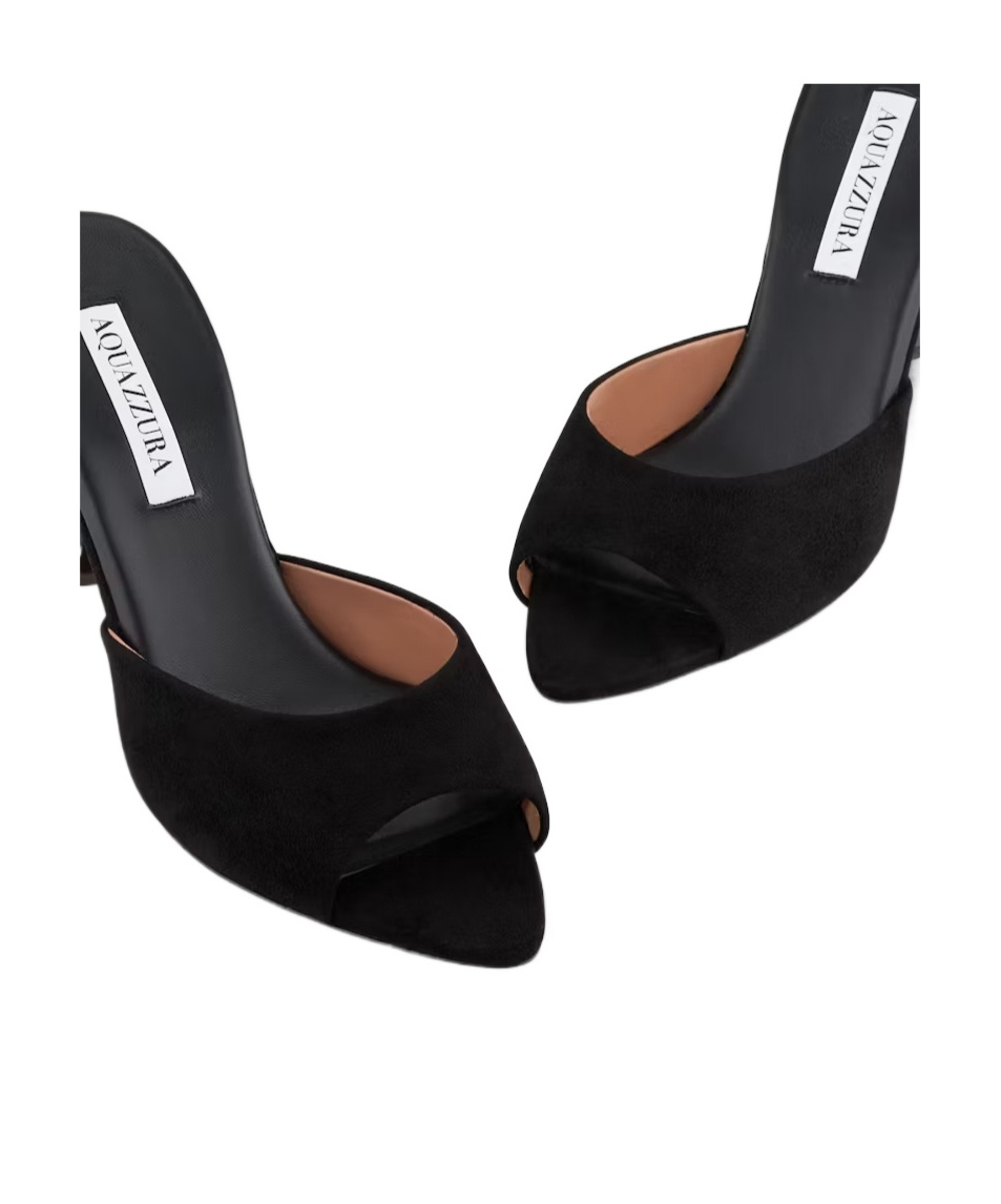 Aquazzura Suede Bisous Mules 85