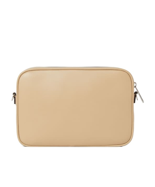 Fendi Beige Leather And Ff Canvas Bag In Sand