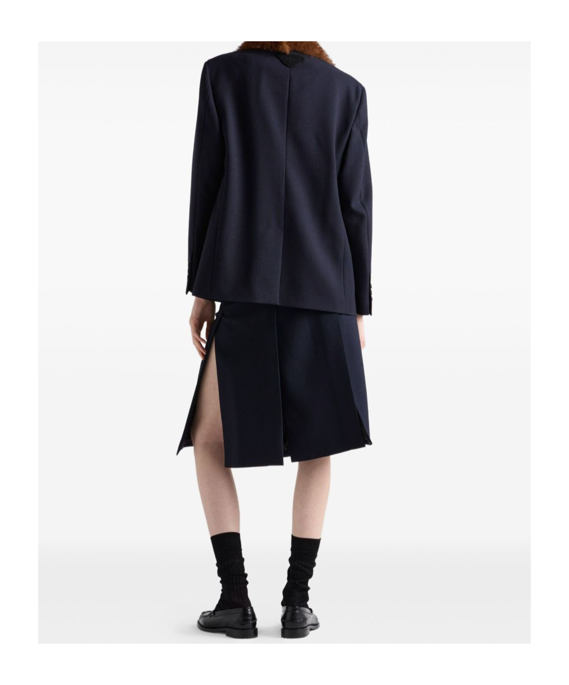 Prada Long-sleeved Suit Jacket In Blue