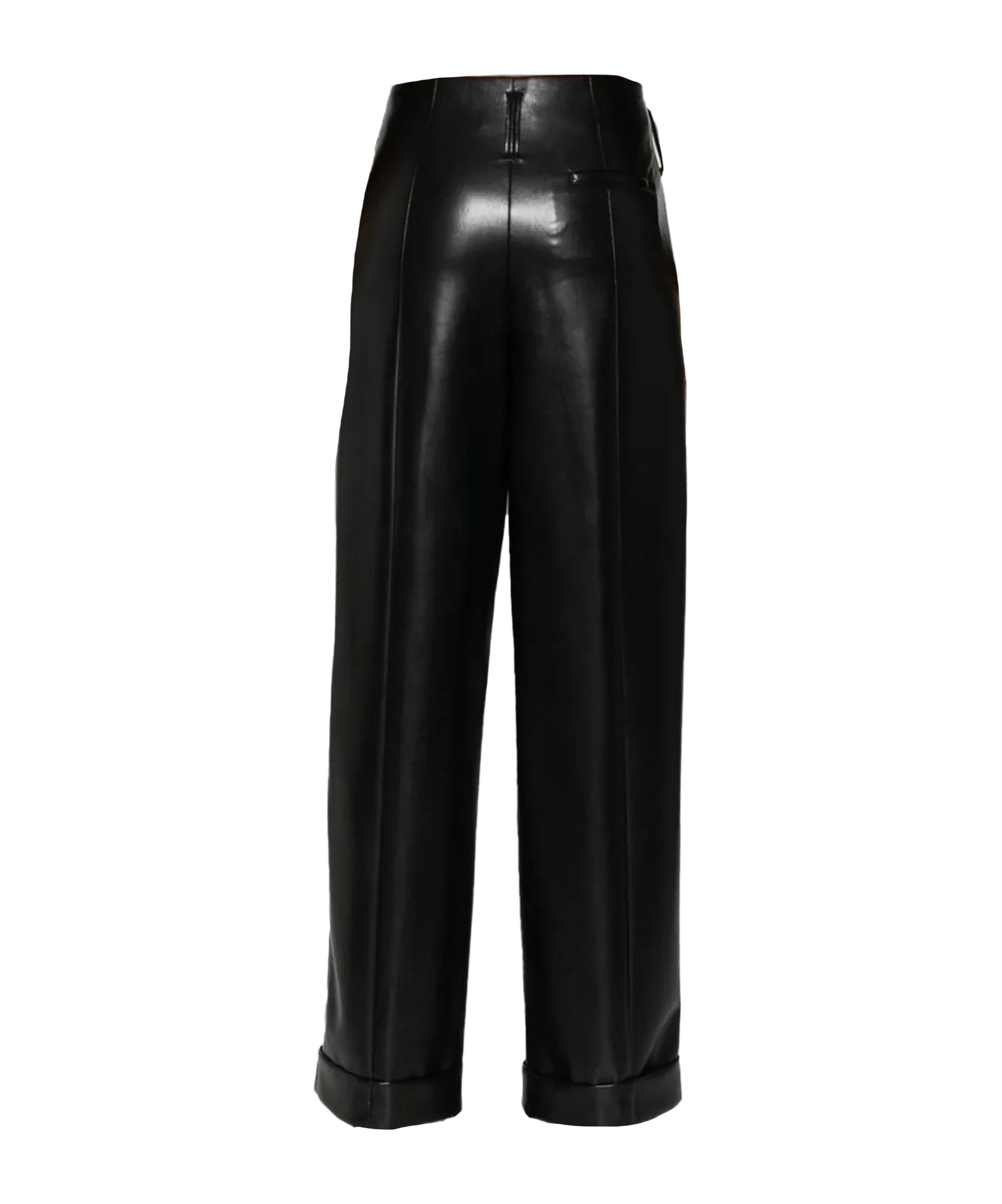Shop Philosophy Di Lorenzo Serafini Faux-leather Straight-leg Trousers In Black