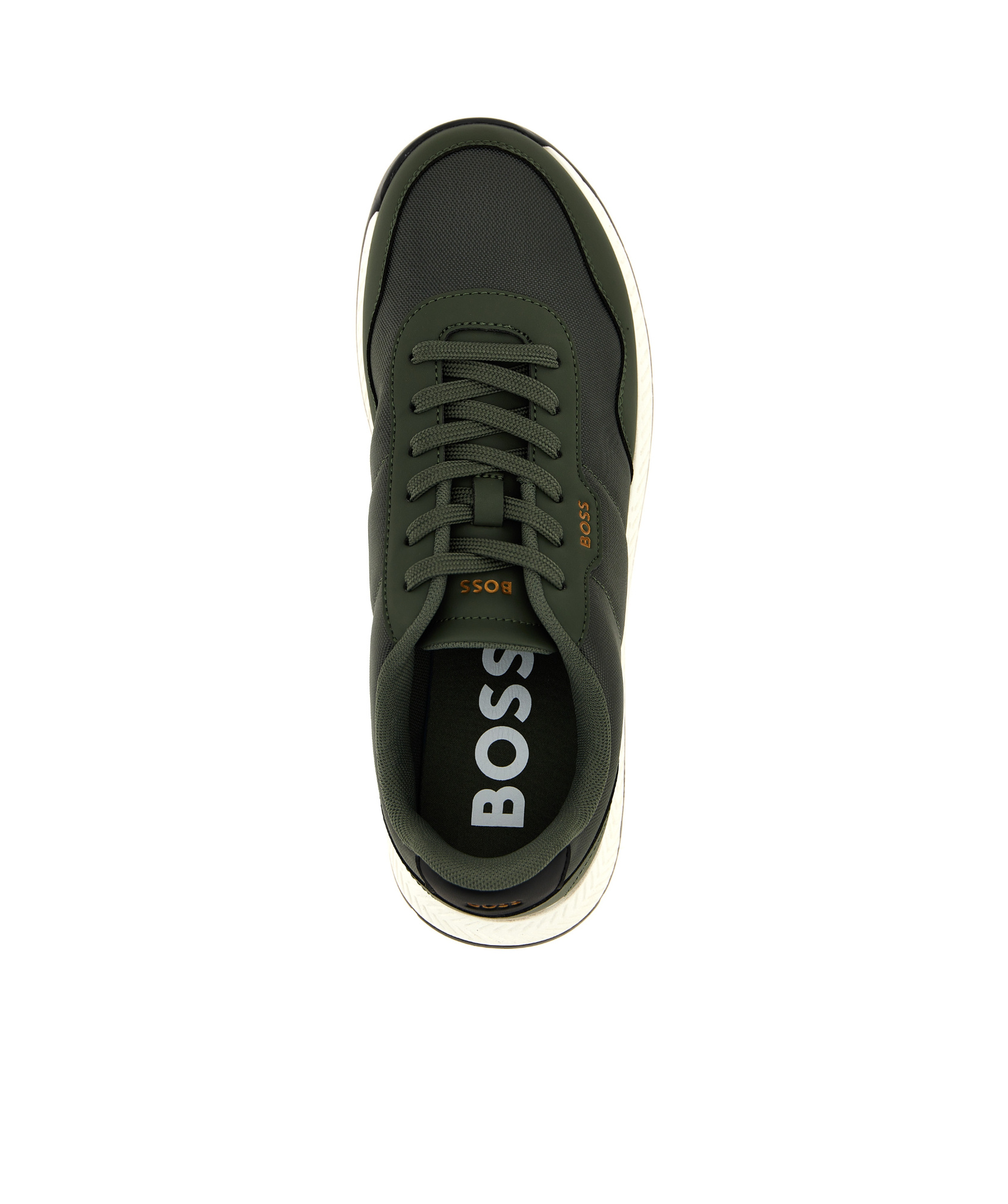 Hugo Boss Dark Green Low Top Sneakers In Black
