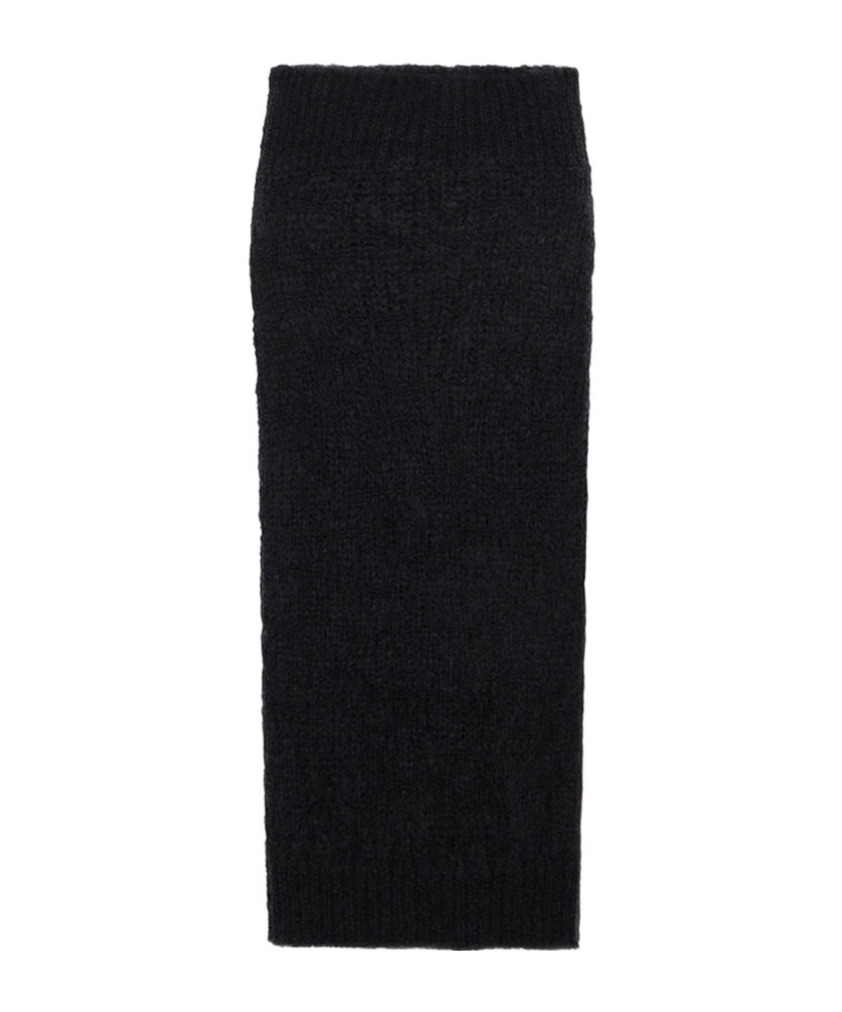 Blumarine Chunky-knit Midi Skirt In Black