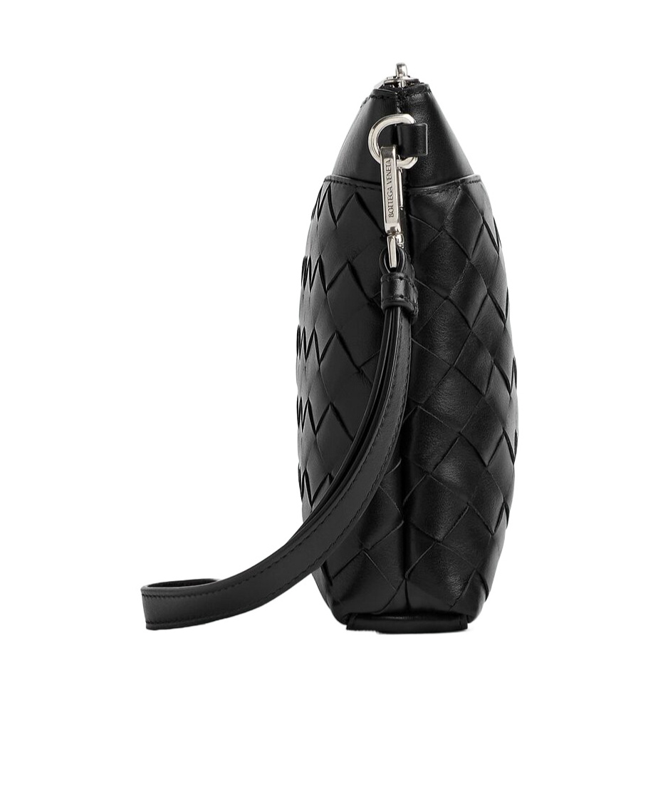 Bottega Veneta Prism Woven Pattern Clutch In Black