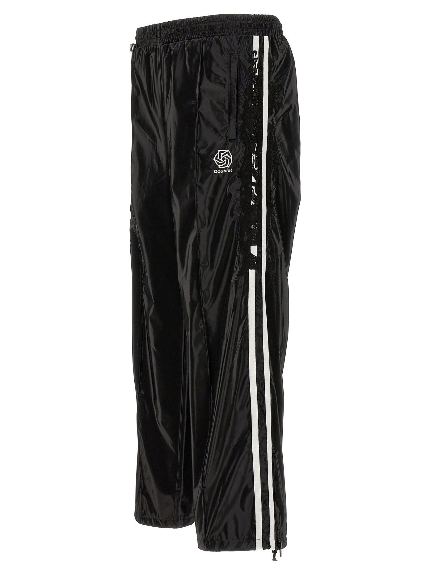 Doublet Laminate Track Pants In Black