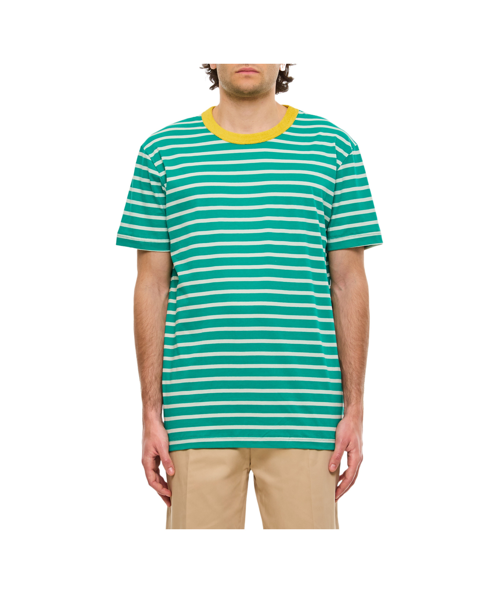 Howlin' Striped-print Crew-neck T-shirt In Green
