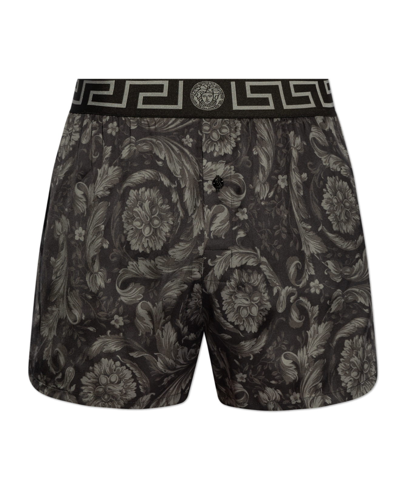 Versace Barocco Pajama Shorts In Black