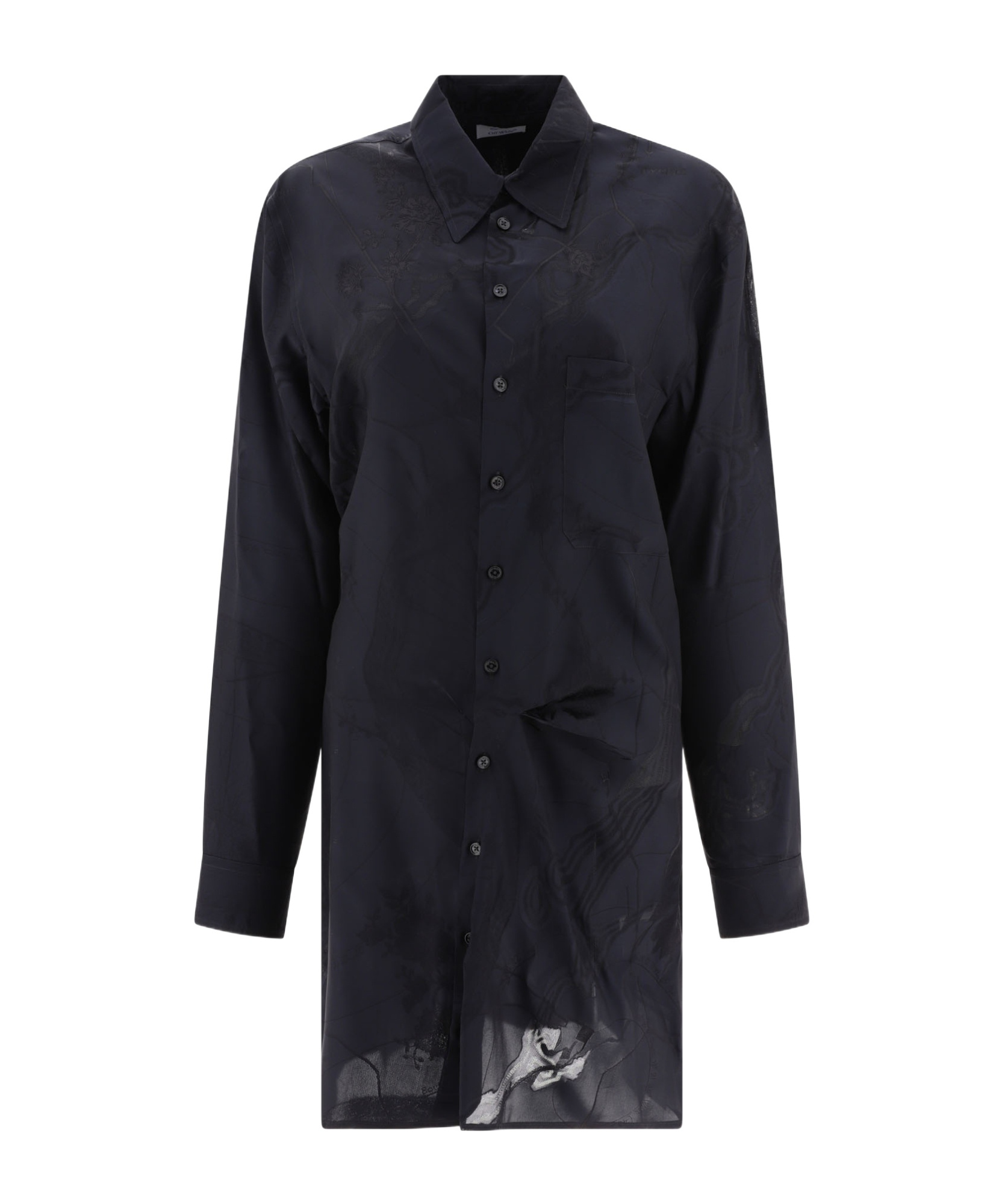 Off-white Floral-print Long-sleeve Minidress