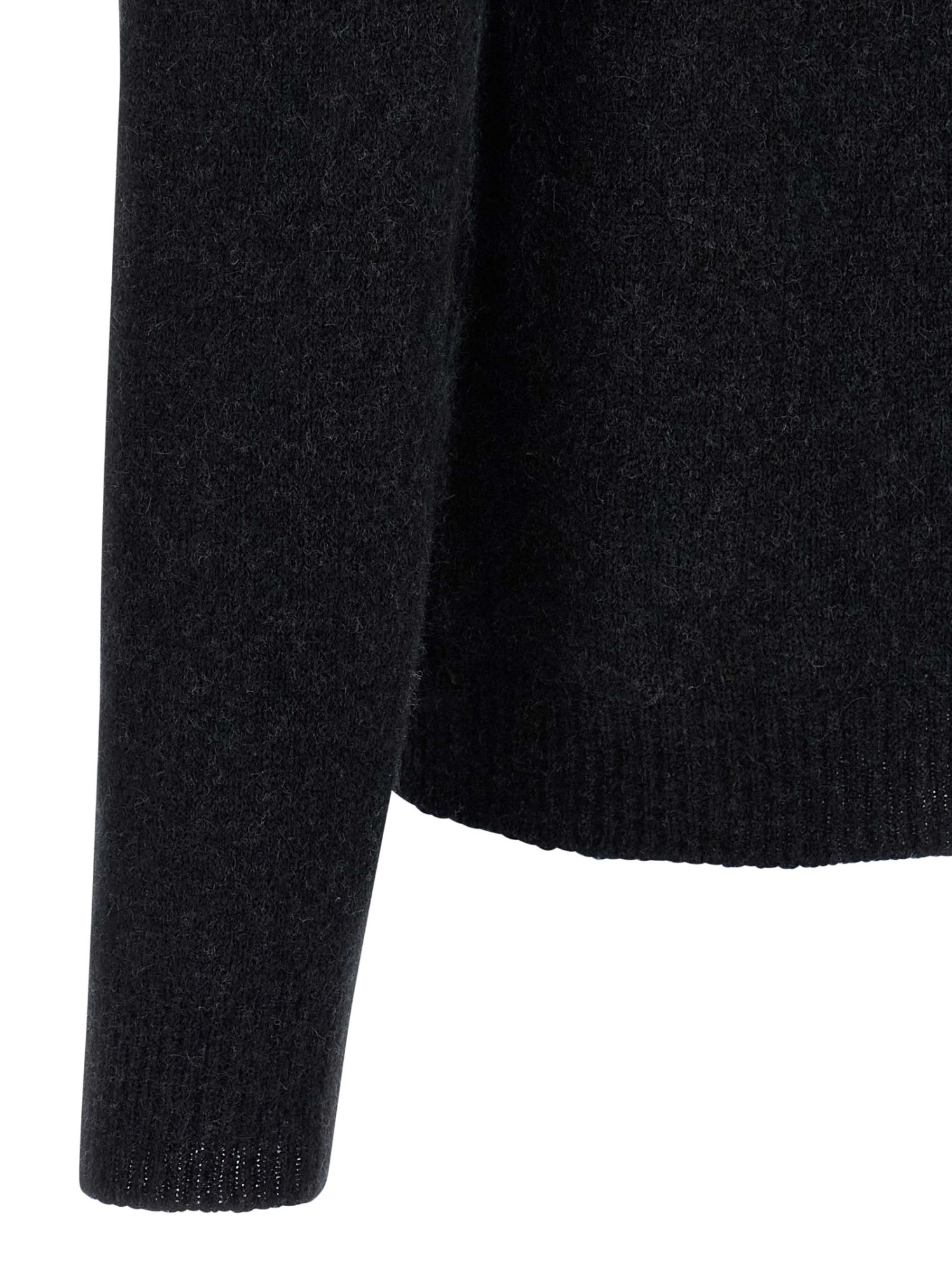 Roberto Collina Textured Knit Hooded Sweater In Virgin Wool In Black