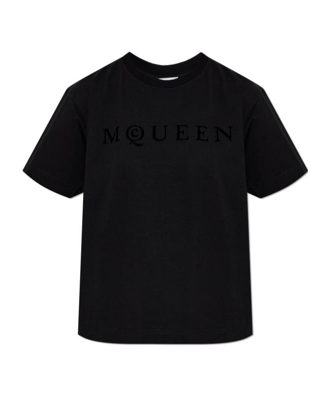 Alexander Mcqueen Short-sleesleeved T-shirt In Black