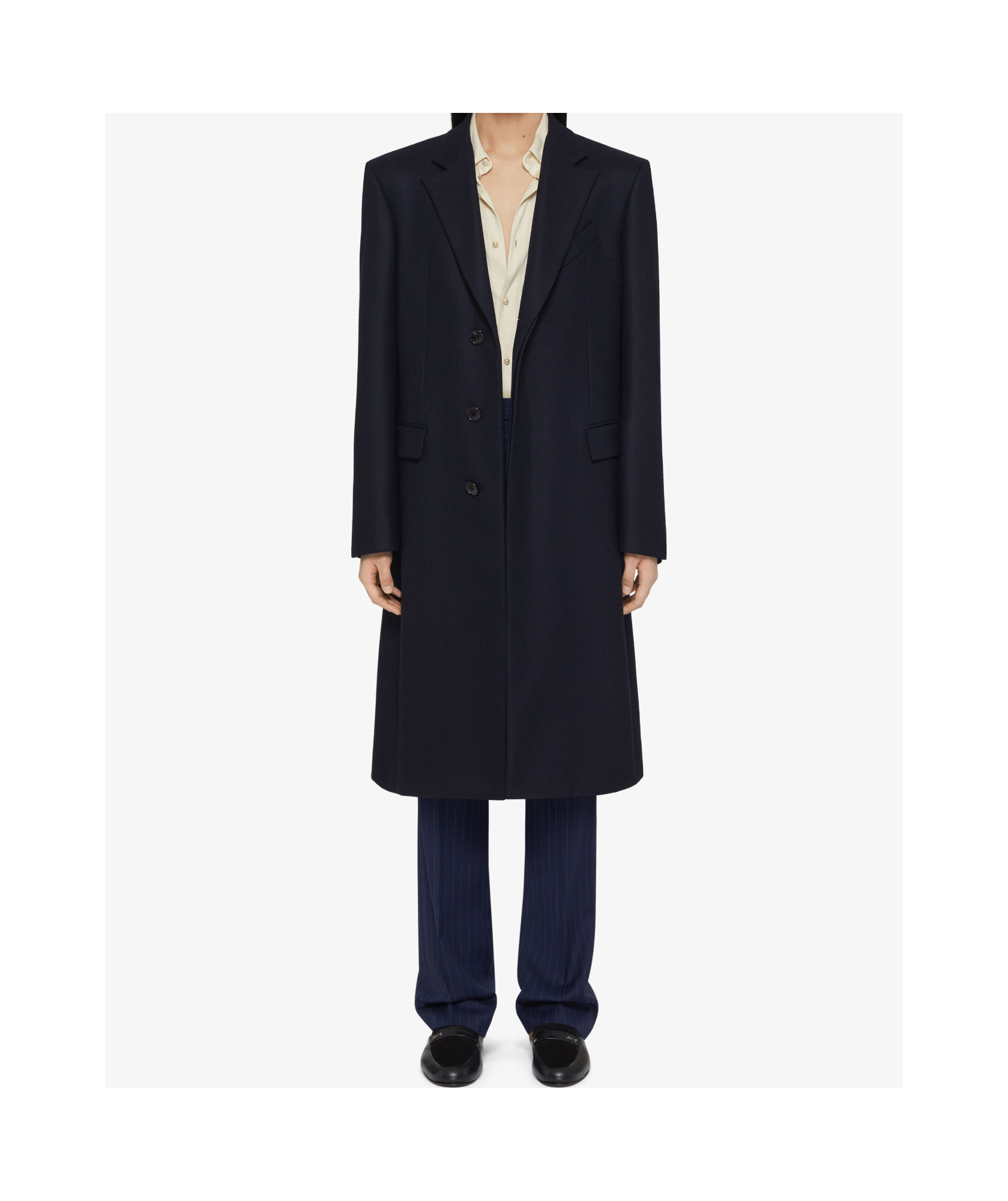 Givenchy Fitted Long Coat In Blue