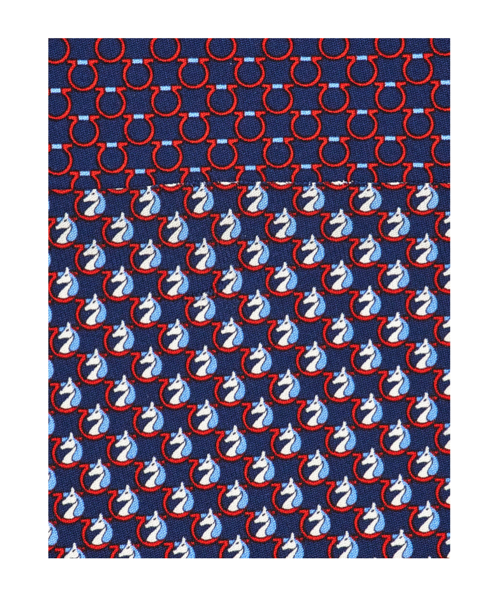 Ferragamo Pegasus Print Silk Tie In Multi
