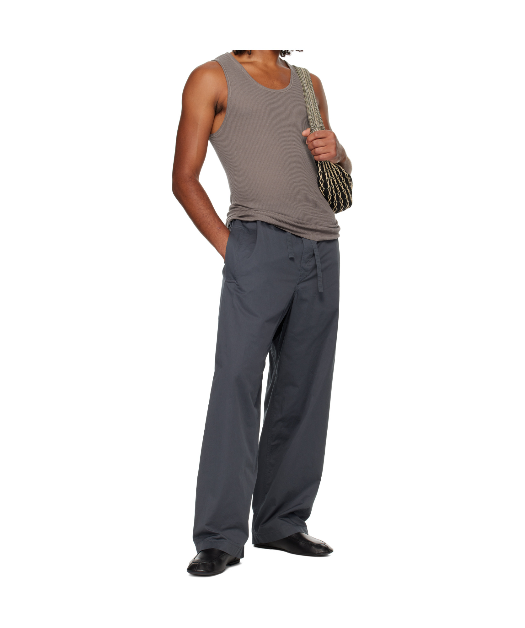 Lemaire Ribbed Crewneck Tank Top In Gray