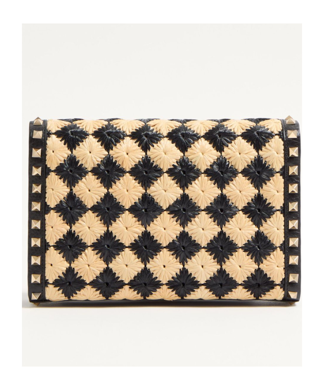 Valentino Rockstud Embroidery Synthetic Lafite Small Shoulder Bag In Nude