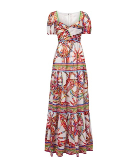 Dolce & Gabbana Cotton Maxi Dress In Pink