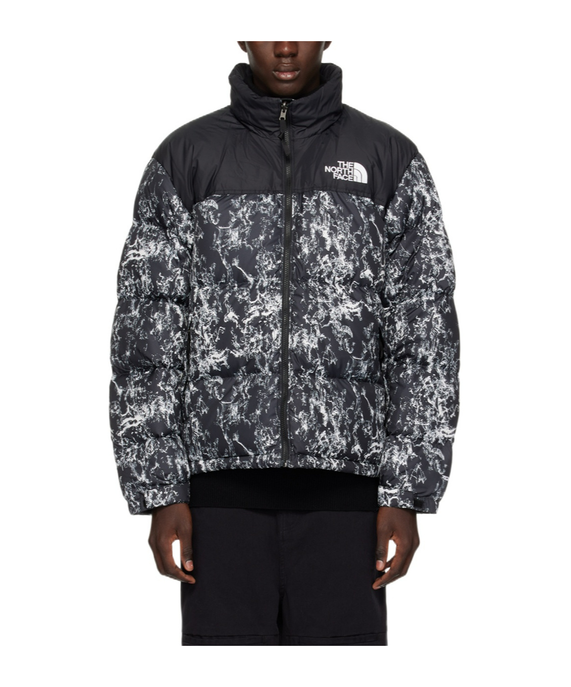 The North Face Mens 1996 Retro Nuptse High-neck Shell-down Jacket Black In Black
