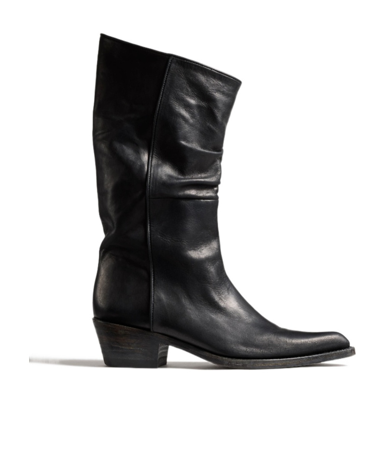 Khaite 45mm Leather Pointed-toe Boots In Black