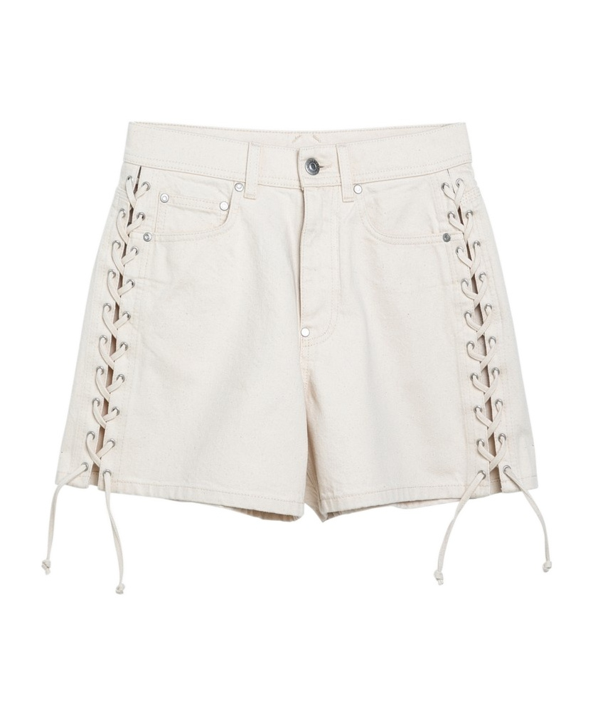 Stella Mccartney Knitted Lace-up Shorts In White