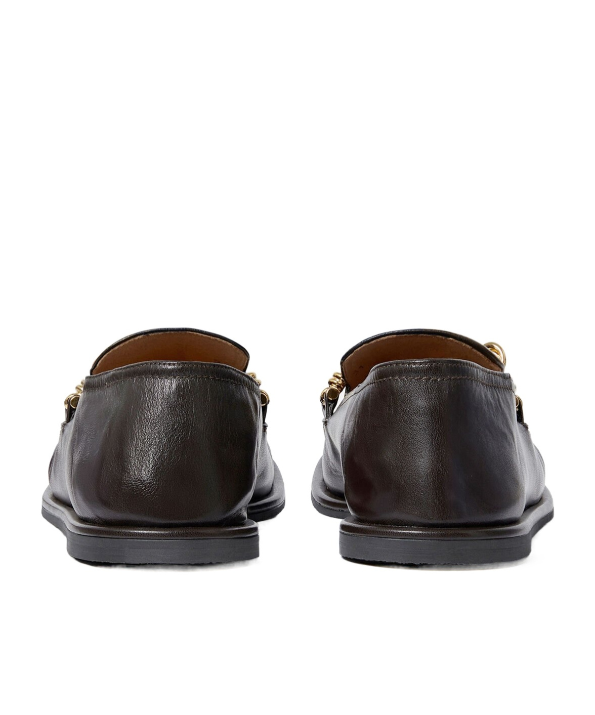 Stella Mccartney Loafers Flat Sole Round Toe Gold-tone Hardware In Black