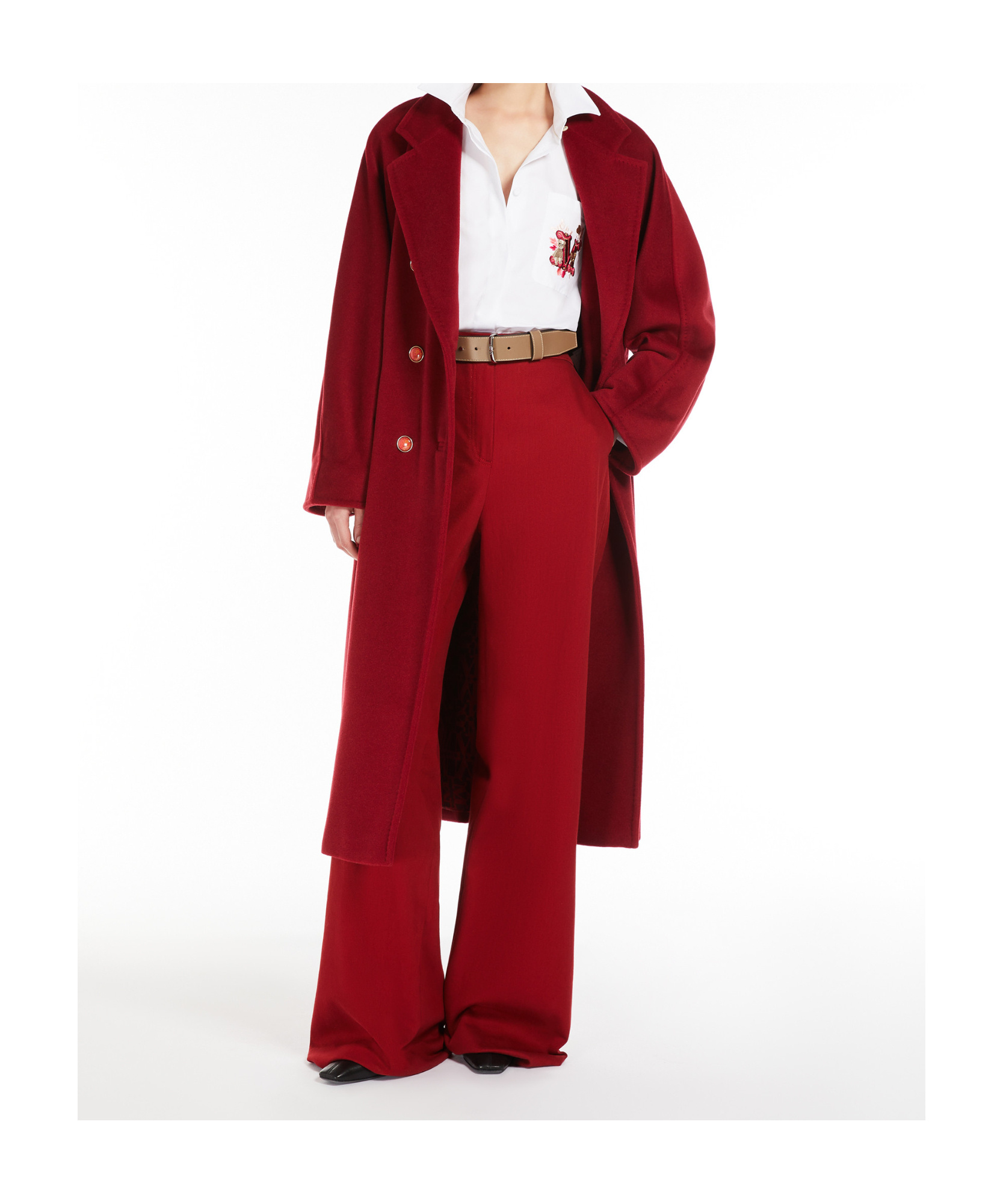 Max Mara Long-sleeved Coat In Red
