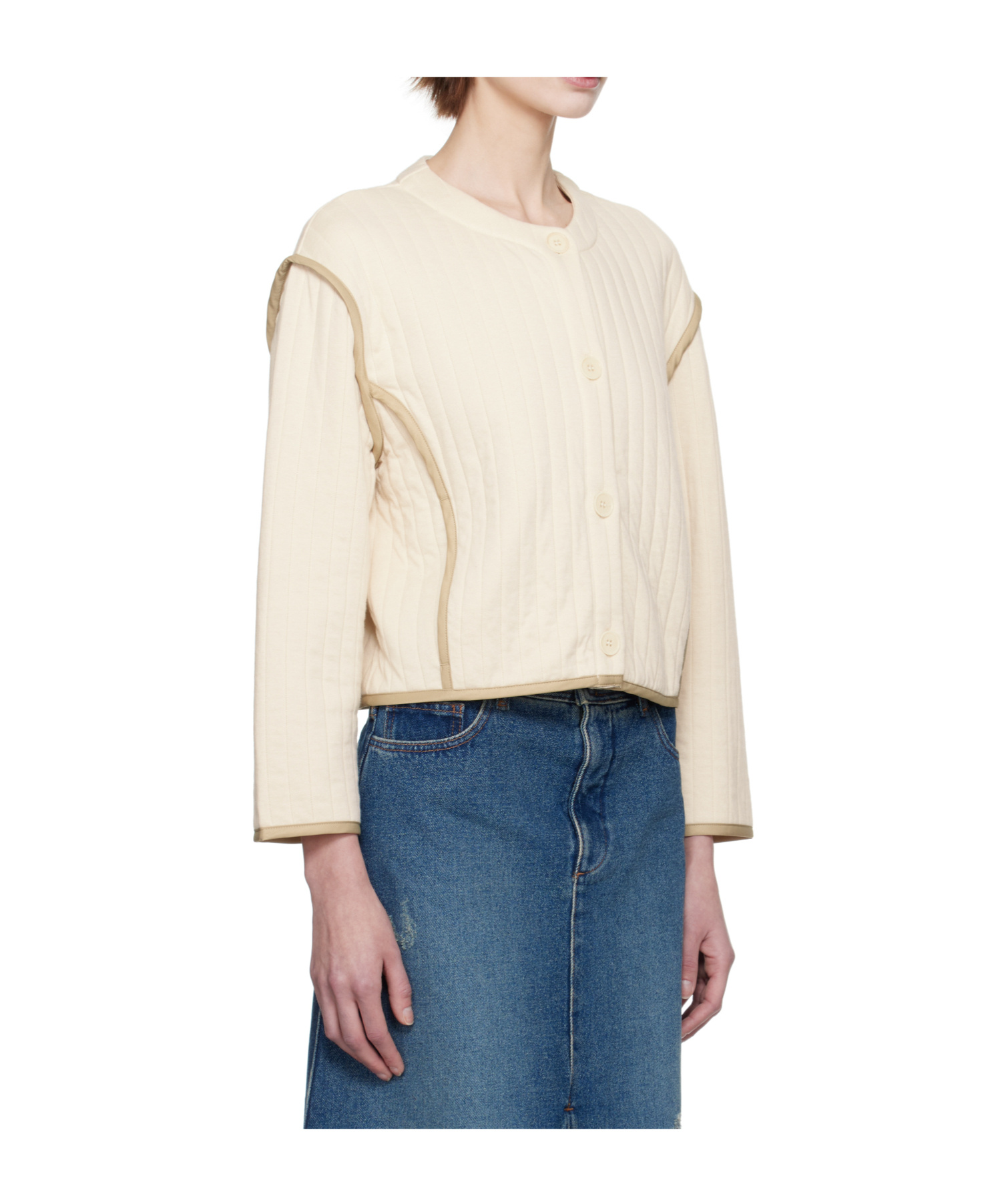 Apc Contrast-trim Jacket In Neutral