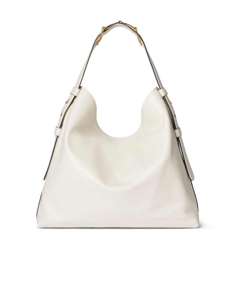 Gucci Beatrix Large Leather Shoulder Bag In White