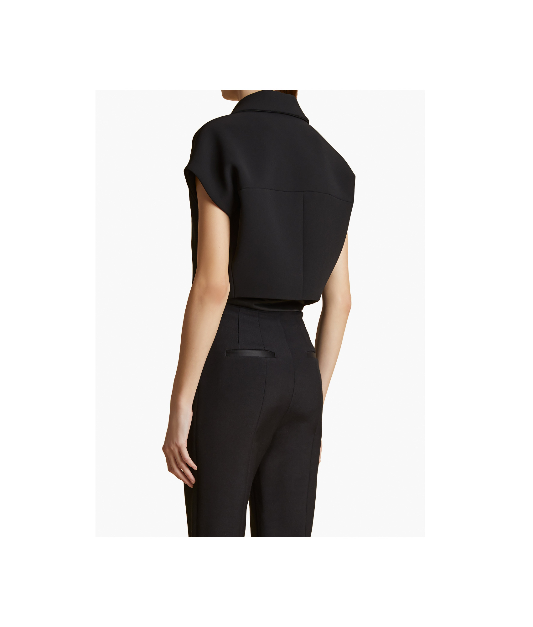 Khaite Robin Cropped Zip-front Top In Black