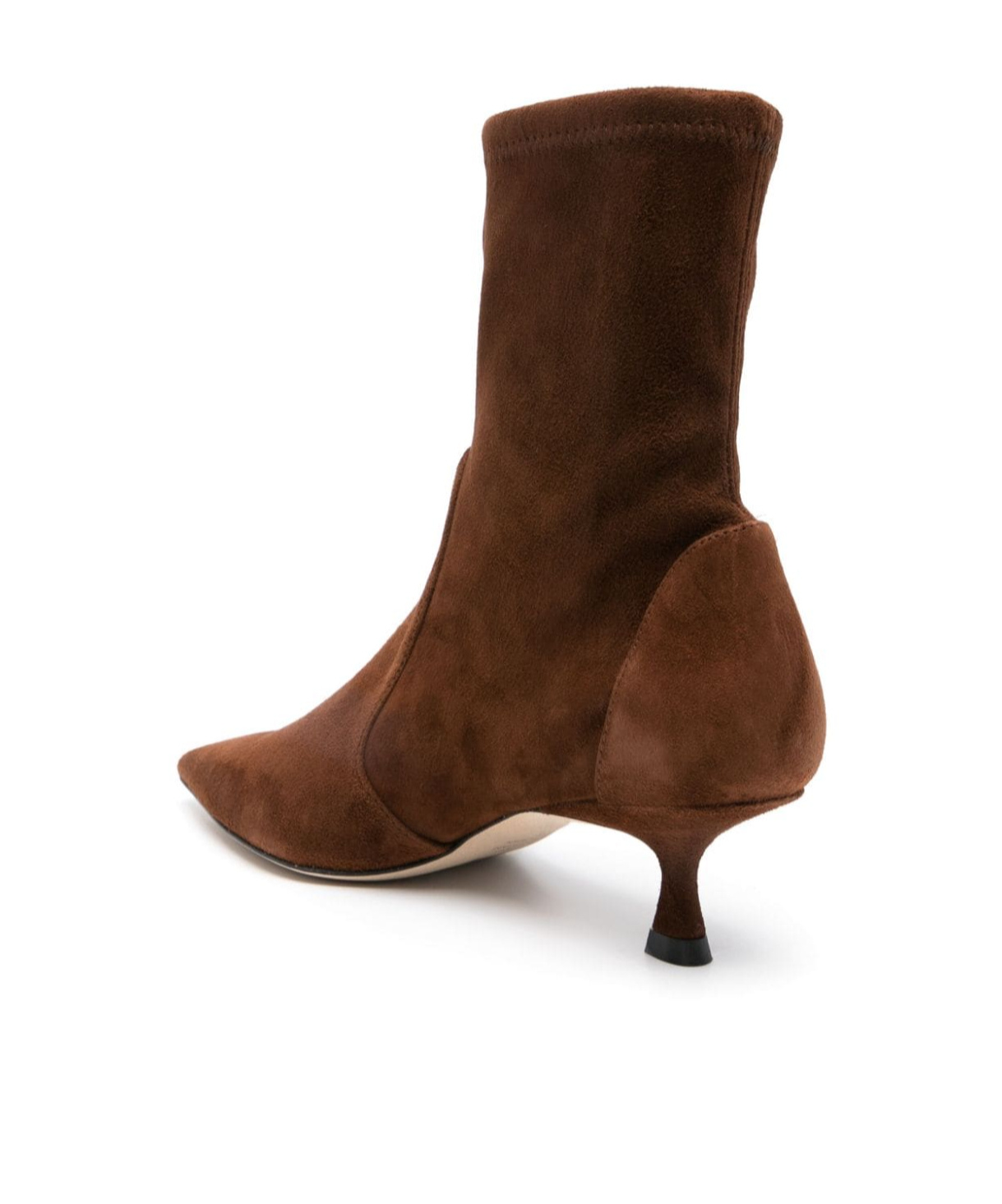 Stuart Weitzman Omens Tan Naomi 50 Pointed-toe Suede Ankle Boots In Brown