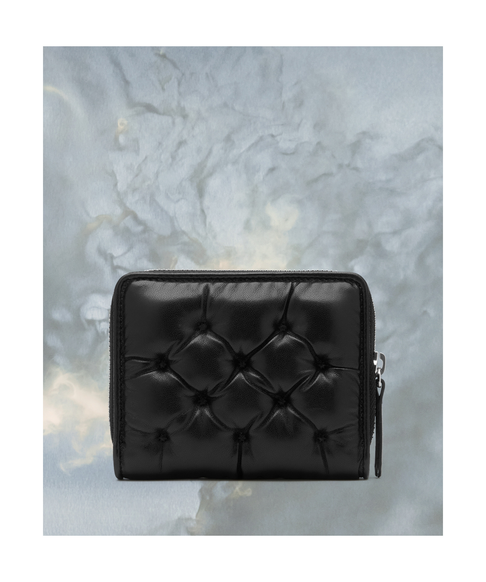Maison Margiela Numbers-motif Padded Leather Wallet In Black