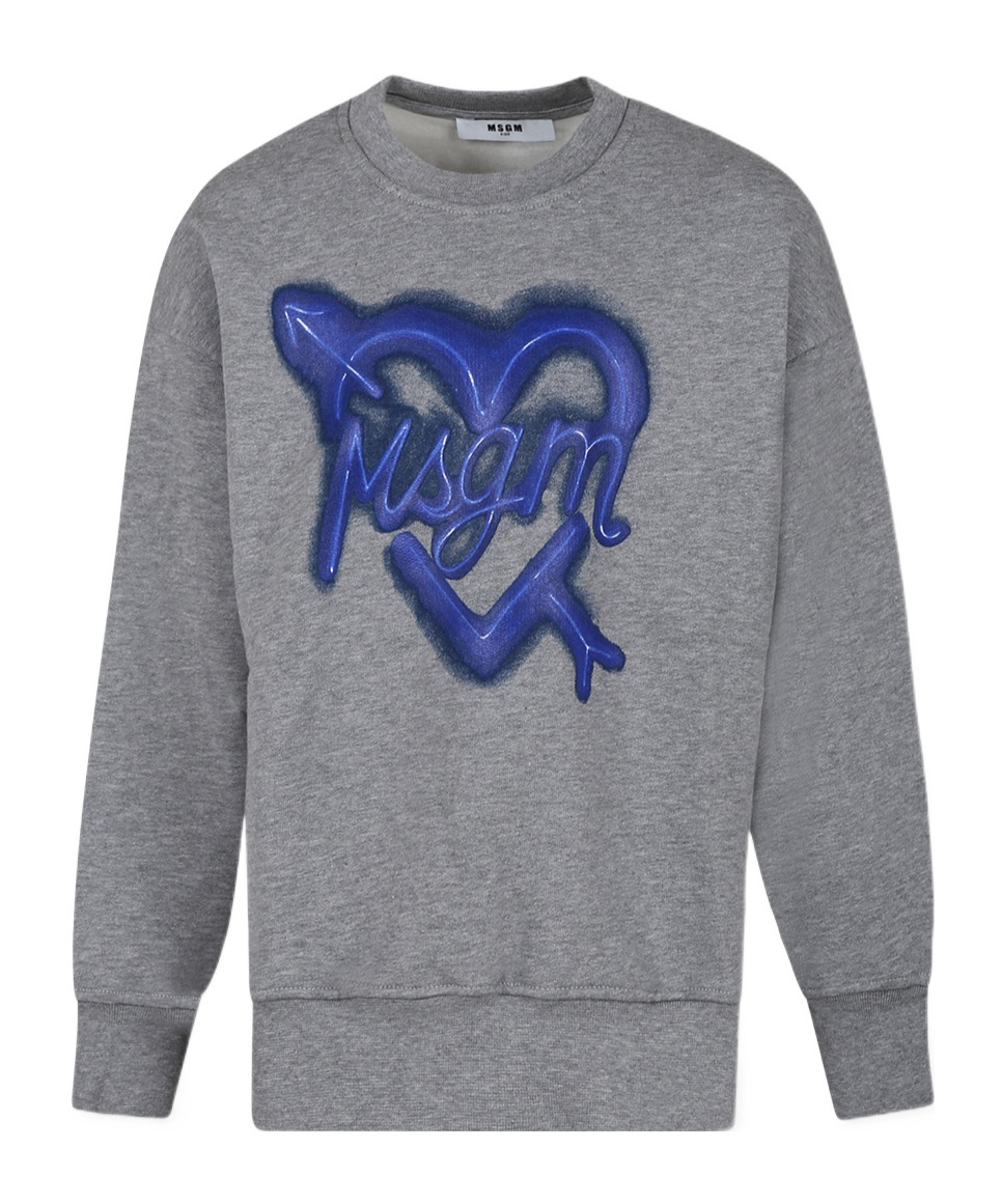 Msgm Logo-print Sweatshirt In Gray