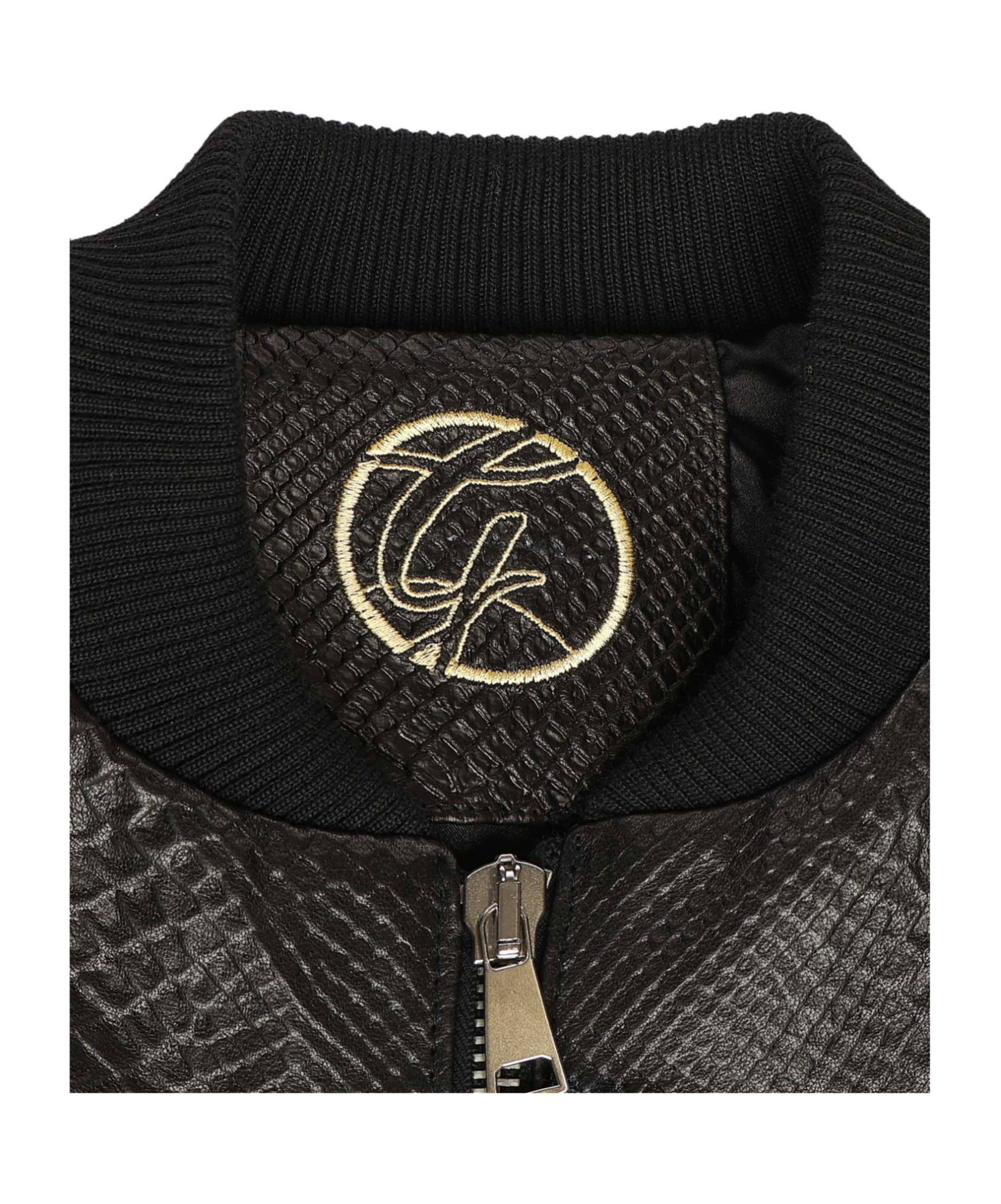 Giuliano Galiano Miami Zip Python-effect Leather Jacket In Black