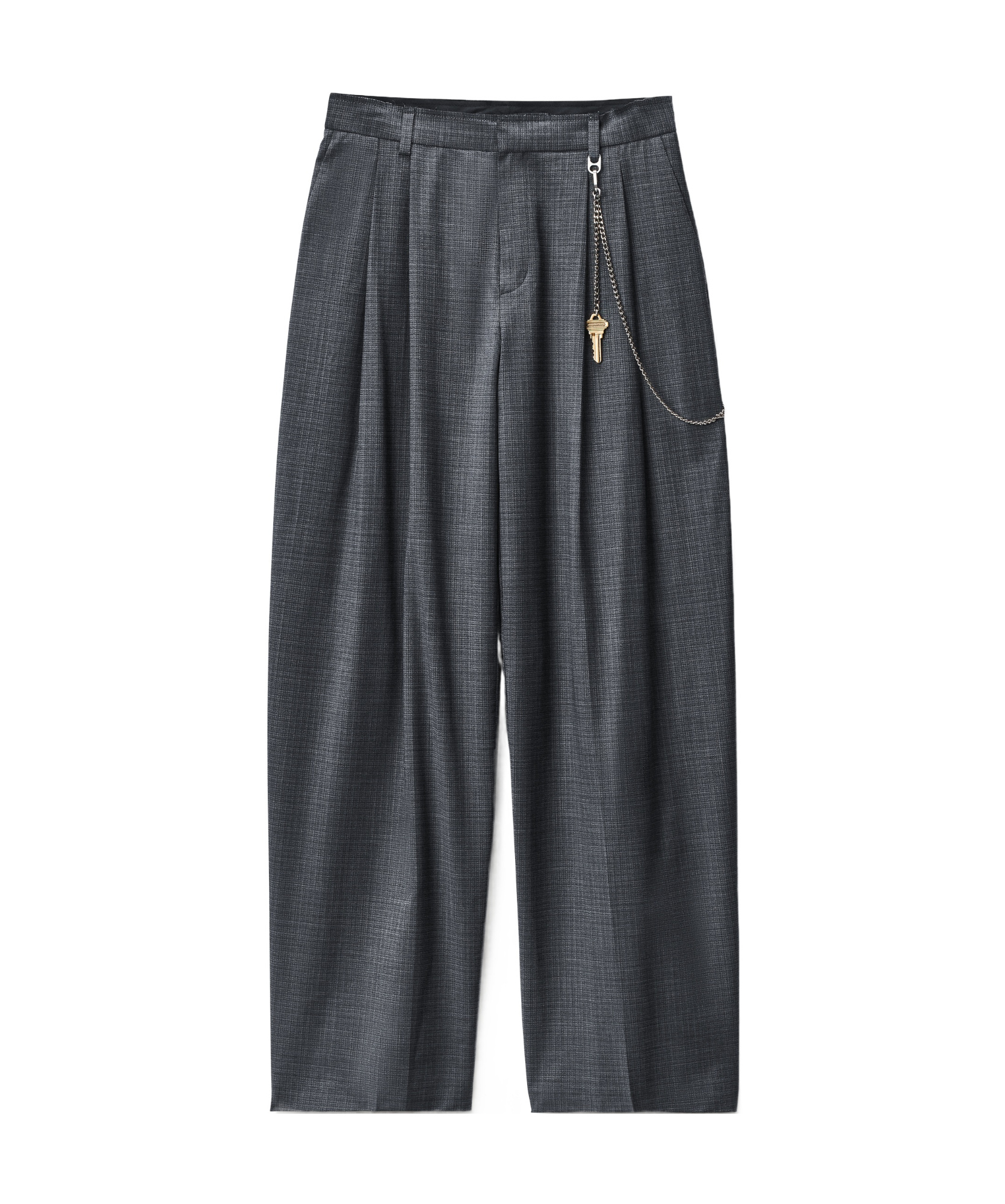 Alexander Wang Chain-detailed Pleated Trousers In Gray