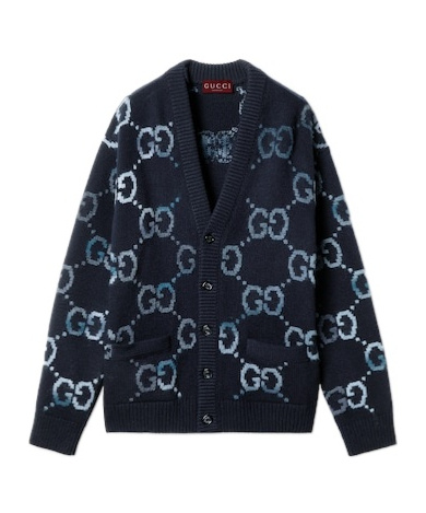 Gucci Sweater With Gg Intarsia In Black