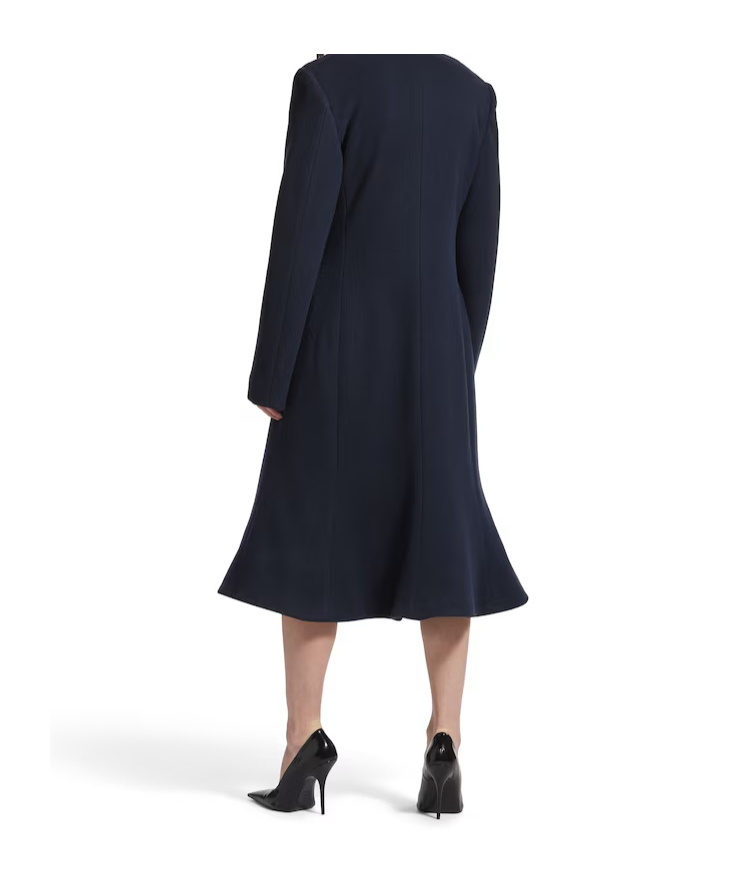 Balenciaga Women's Godet Midi Coat In Corporate Navy In Blue