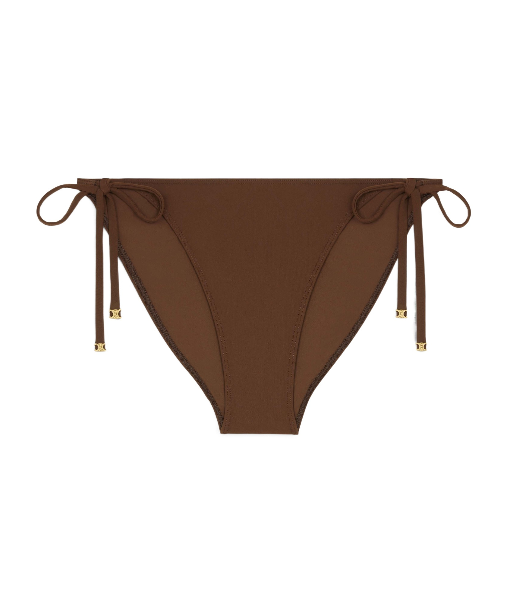 Celine Triomphe Swimsuit Botton In Matte Jersey In Brown
