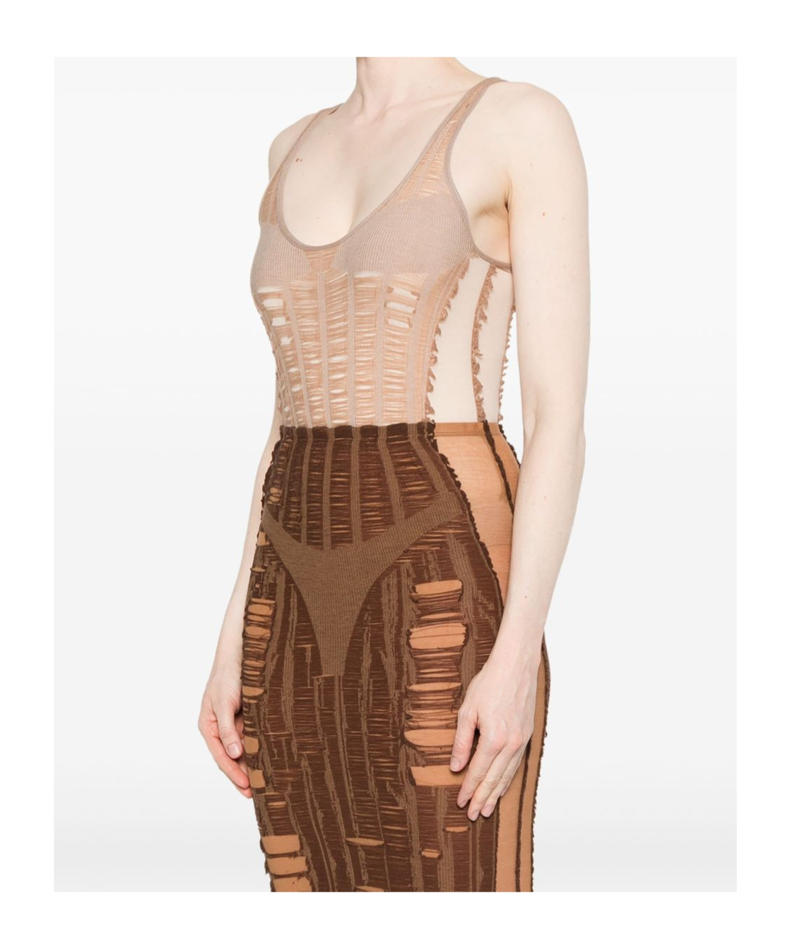Shop Diesel M-calipso Bodysuit In Nude