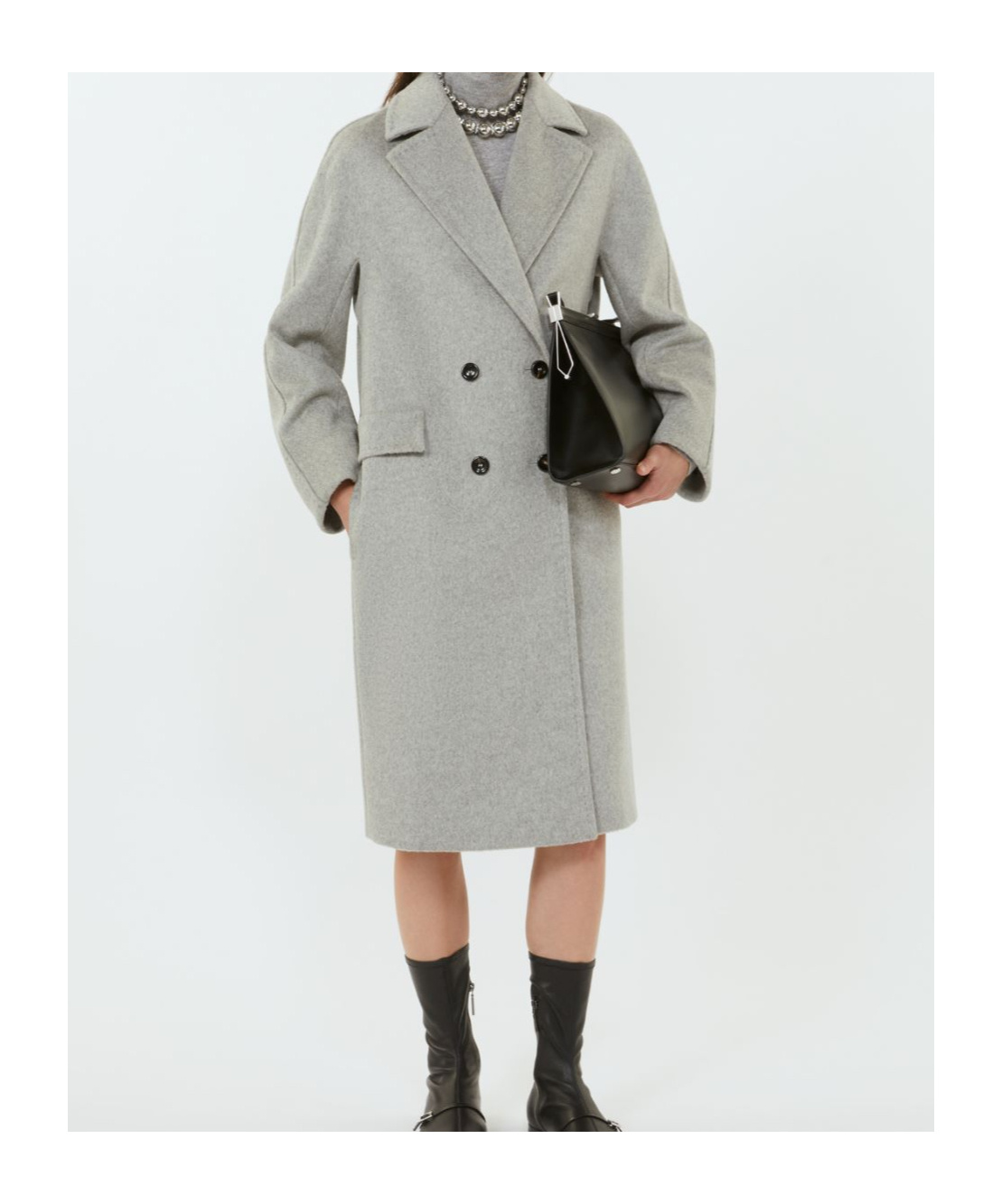 Max Mara Alpaca And Wool Double-breasted Coat In Gray