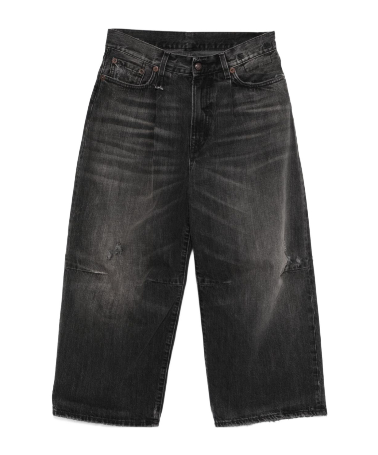 R13 Cropped Wide-leg Jeans In Black