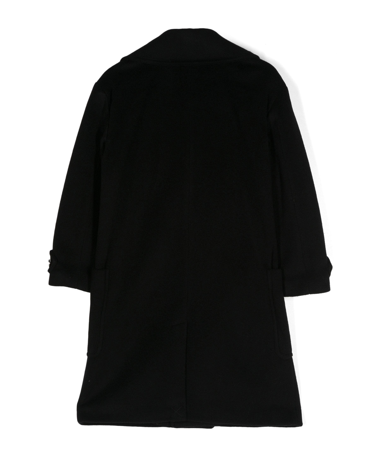 Balmain Double-breasted Felted Coat In Black