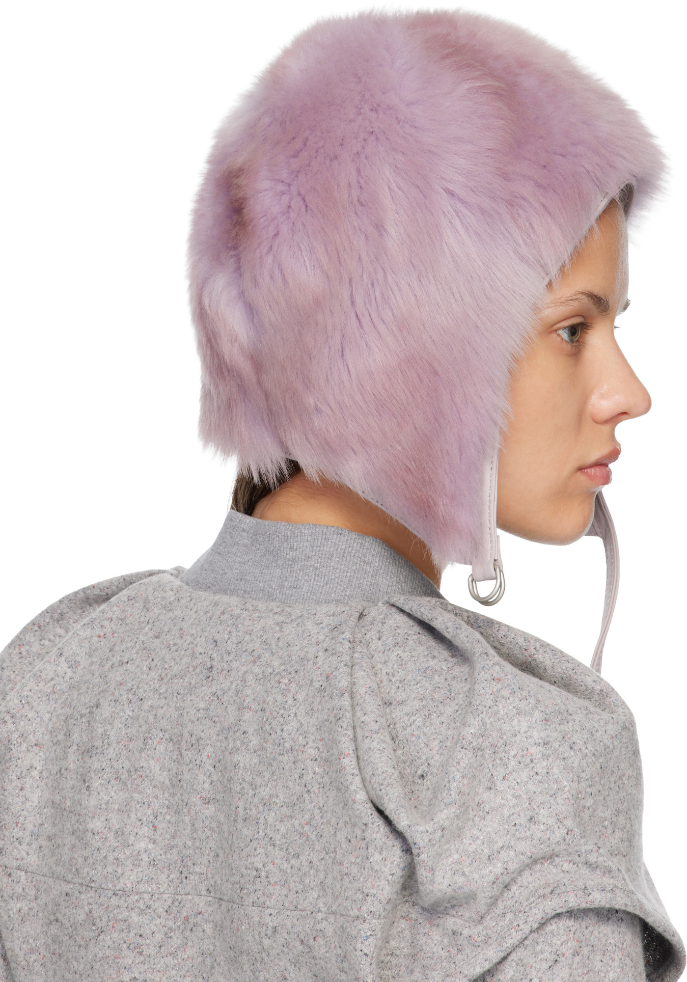 Acne Studios Shearling Cap In Multi