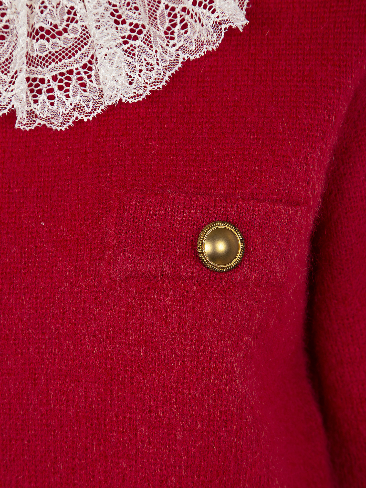 Twinset Blended Lace Knitted Sweater In Red